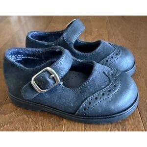 McKids Mary Jane Strap Shoes Vintage Navy Blue McDonald's Girls Size 5W